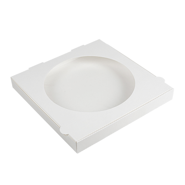 BOÎTES À PIZZA AVEC FENÊTRE THEPACK  32x32x3,8 CM BLANC CARTON NANO-MICRO + OPP (100 UNITÉ)