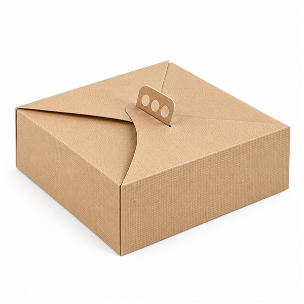 BOÎTES À GÂTEAUX AVEC POIGNÉES "THEPACK"  30x30x10 CM NATUREL CARTON NANO-MICRO (25 UNITÉ)