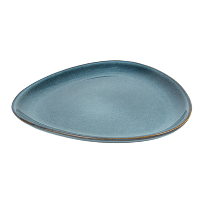 ASSIETTES TRIANGULAIRES "AKALA"  Ø27,5x25x2,5 CM BLEU CIEL STONEWARE (6 UNITÉ)