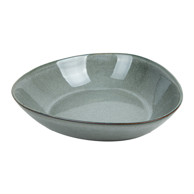 ASSIETTES CREUSES TRIANGULAIRES "AKALA"  Ø21,5x19,5x5 CM GRIS STONEWARE (6 UNITÉ)