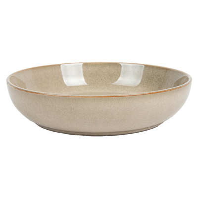 ASSIETTES CREUSES "AKALA" 630 ML Ø20x4,5 CM BEIGE STONEWARE (6 UNITÉ)