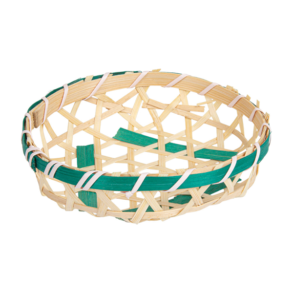 PANIERS BAMBOO  Ø 12x3 CM NATUREL/VERT BAMBOU (20 UNITÉ)