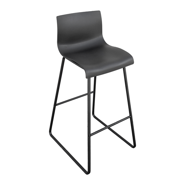 TABOURET HAUT AVEC DOSSIER SUPRA-TEK  45x54,5x100 CM NOIR PP (2 UNITÉ)
