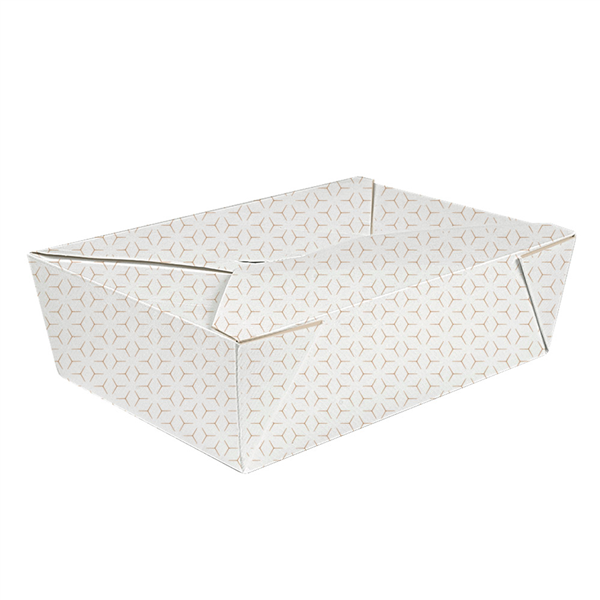 BOÎTES AMÉRICAINES MICRO-ONDABLES THEPACK "CUBE" 1980 ML 19,6x14x6,2 CM BLANC/NATUREL CARTON NANO-MICRO + PP (200 UNITÉ)