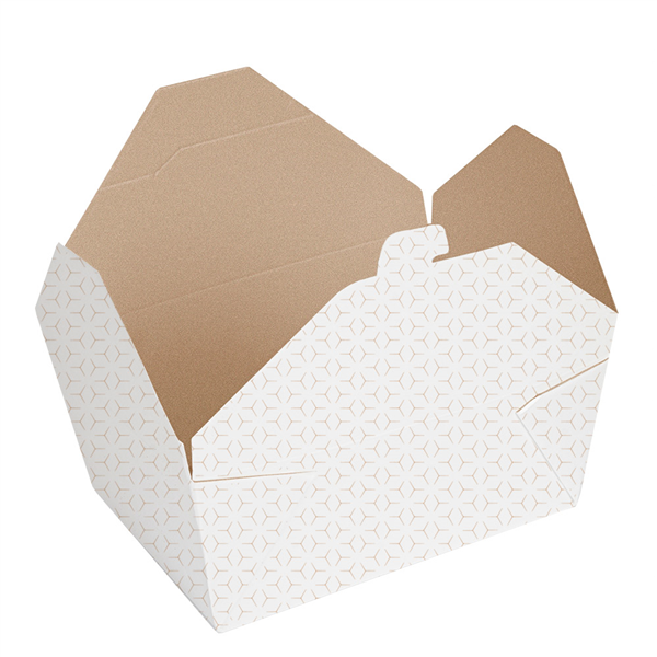 BOÎTES AMÉRICAINES MICRO-ONDABLES THEPACK "CUBE" 2880 ML 19,6x14x9 CM BLANC/NATUREL CARTON NANO-MICRO + PP (200 UNITÉ)
