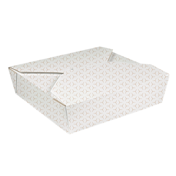 BOÎTES AMÉRICAINES MICRO-ONDABLES THEPACK "CUBE" 2910 ML 21,7x21,7x6 CM BLANC/NATUREL CARTON NANO-MICRO + PP (100 UNITÉ)