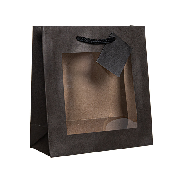 10 U. SACS AVEC FENÊTRE  175 G/M2 18+8x19 CM NOIR KRAFT (1 UNITÉ)