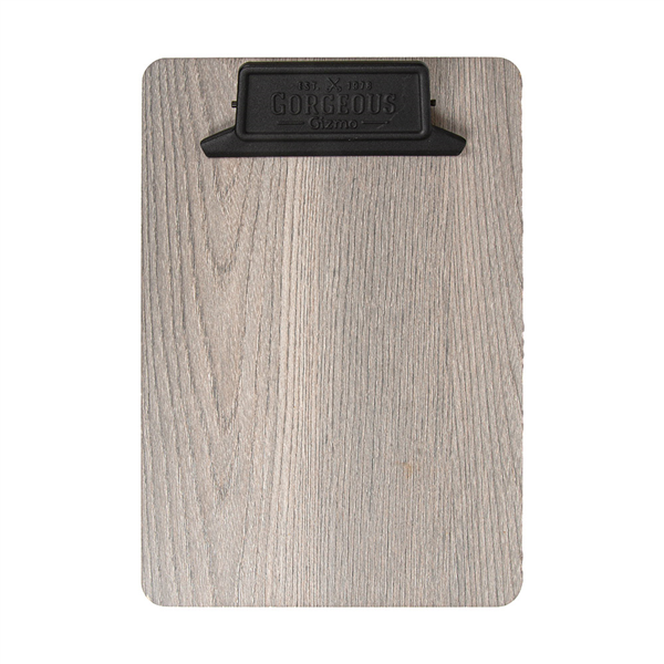 PORTE MENU AVEC PINCE   16,7x24,5x0,3 CM GRIS BOIS (6 UNITÉ)