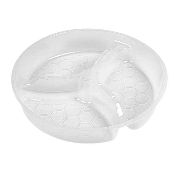 POTS À INSERTER 3 COMPART.   Ø15x2,5 CM TRANSPARENT PP (300 UNITÉ)