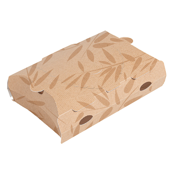 BOÎTES FRITURES AVEC OUVERTURE THEPACK "FEEL GREEN" 220 G/M2 15,5x11x4 CM NATUREL CARTON NANO-MICRO (200 UNITÉ)