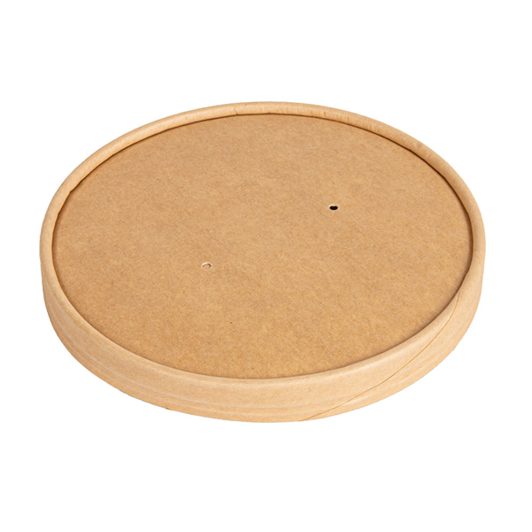 COUVERCLES DOUBLE PAROI POUR SALADIERS  300 + 250 + 18 PE G/M2 Ø15 CM MARRON KRAFT (300 UNITÉ)