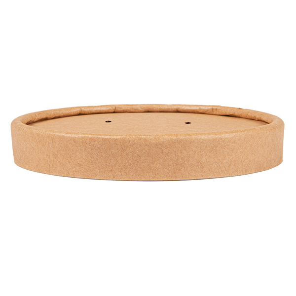 COUVERCLES DOUBLE PAROI POUR SALADIERS  300 + 250 + 18 PE G/M2 Ø18,4 CM MARRON KRAFT (300 UNITÉ)