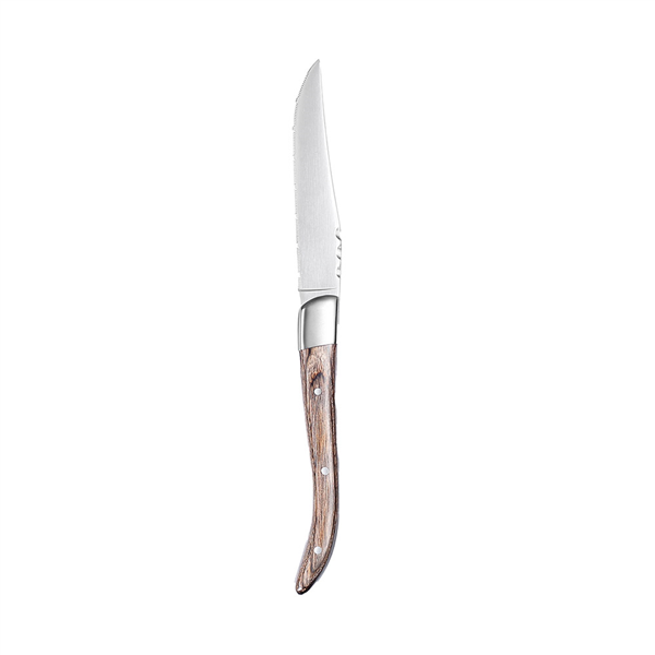 COUTEAUX À VIANDE - MANCHE EN BOIS ARTINOX  22,8 CM ARGENTE INOX (12 UNITÉ)