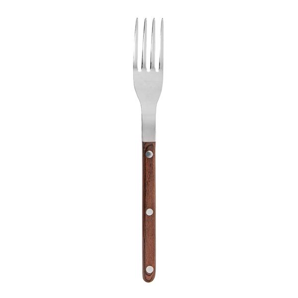 FOURCHETTES À STEAK - MANCHE EN BOIS ARTINOX "DAKOTA"  21 CM ARGENTE INOX (12 UNITÉ)