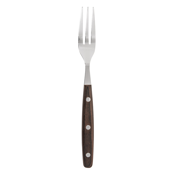 FOURCHETTES À STEAK - MANCHE EN BOIS ARTINOX "PROVENZA"  21 CM ARGENTE INOX (12 UNITÉ)