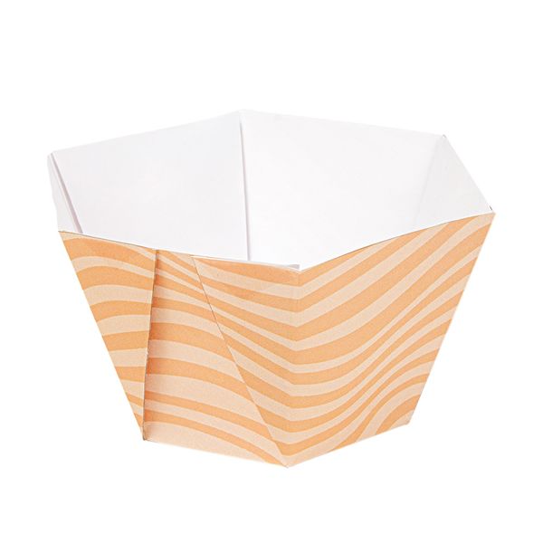 POTS À GLACE HEXAGONAUX THEPACK "CREAM" 500 ML Ø13,5/9x7,5 CM BLANC CARTON NANO-MICRO + PP (2000 UNITÉ)