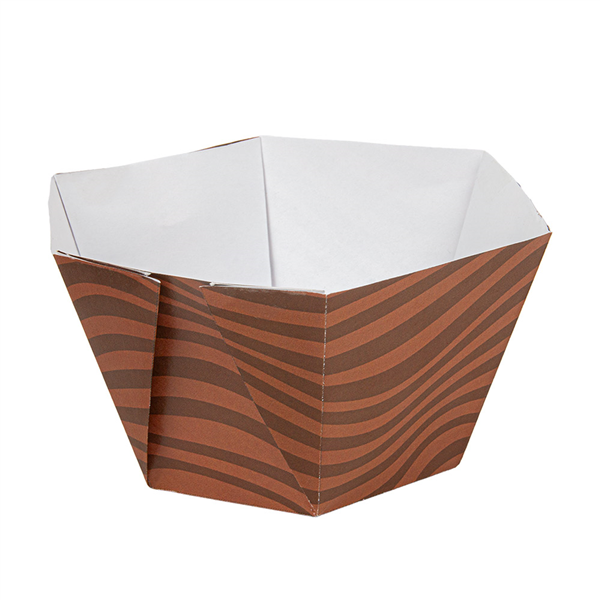 POTS À GLACE HEXAGONAUX THEPACK "CACAO" 500 ML Ø13,5/9x7,5 CM BLANC CARTON NANO-MICRO + PP (2000 UNITÉ)