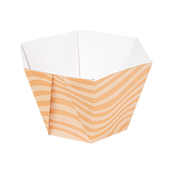 POTS À GLACE HEXAGONAUX THEPACK "CREAM" 400 ML Ø12/8,5x6,5 CM BLANC CARTON NANO-MICRO + PP (2000 UNITÉ)