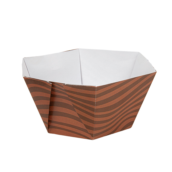 POTS À GLACE HEXAGONAUX THEPACK "CACAO" 300 ML Ø11/8x5,5 CM BLANC CARTON NANO-MICRO + PP (2000 UNITÉ)