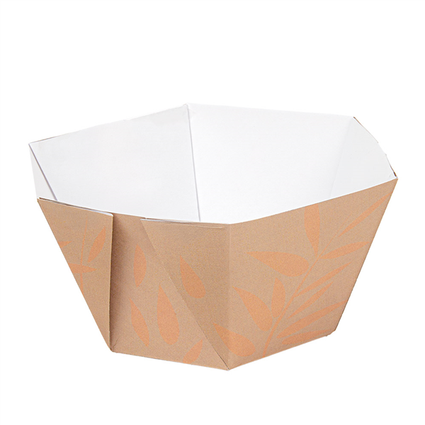 POTS À GLACE HEXAGONAUX THEPACK "FEEL GREEN" 300 ML Ø11/8x5,5 CM NATUREL CARTON NANO-MICRO + PP (2000 UNITÉ)