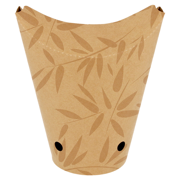 GOBELETS À FRITES AVEC FERMETURE FEEL GREEN 12 OZ - 360 ML 200 + 25PE G/M2 6,7x12,5 CM MARRON CARTON (2500 UNITÉ)
