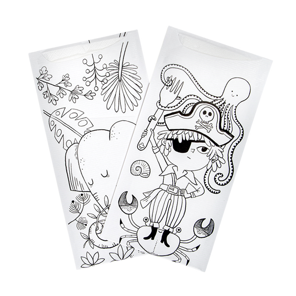 SACHETS COUVERTS + SERVIETTE COLOUR ME JUST IN TIME "COLOUR ME" 90 + 10PE G/M2 11,2x22,5 CM BLANC CELLULOSE (400 UNITÉ)