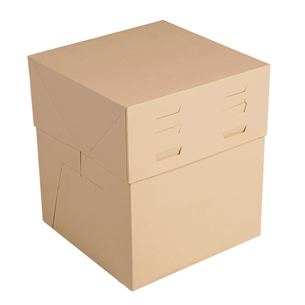 BOÎTES HAUTES PÂTISSERIE COUV. AJUSTABLE THEPACK  20x20x19,5 CM NATUREL CARTON MICROCANAL (10 UNITÉ)