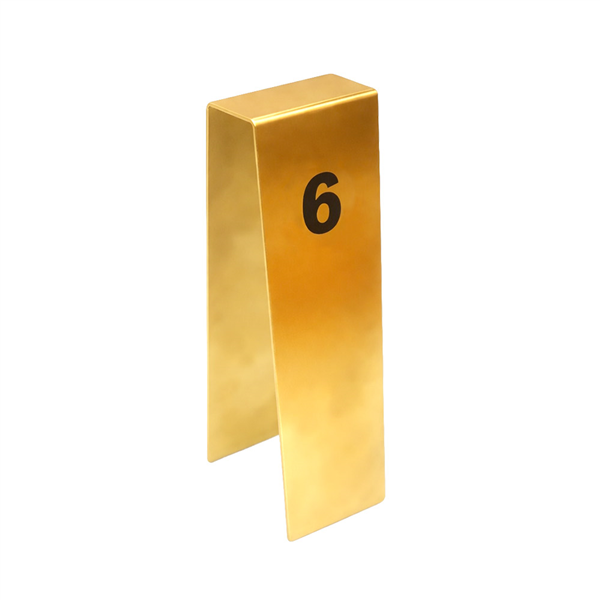 NUMÉROS DE TABLE DU 1 AU 25   5x6x17 CM DORE INOX (1 UNITÉ)