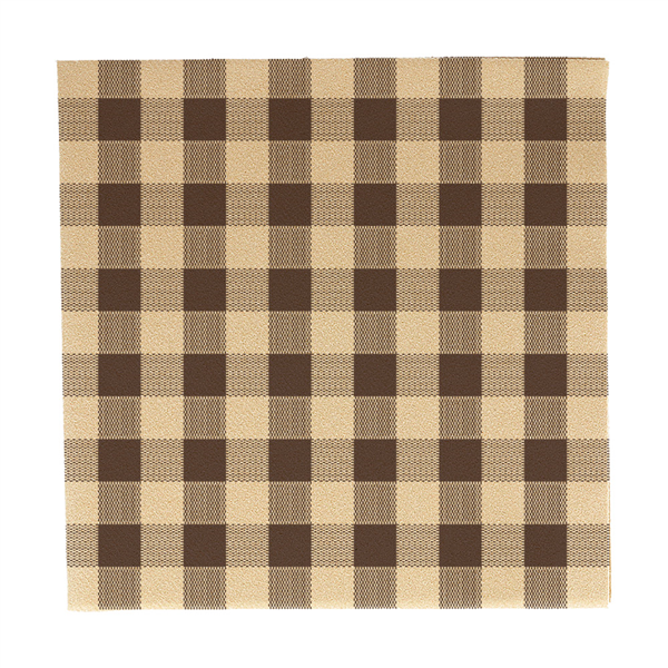 SERVIETTES PLIÉES 1/4 "VICHY" 55 G/M2 40x40 CM NATUREL AIRLAID (700 UNITÉ)