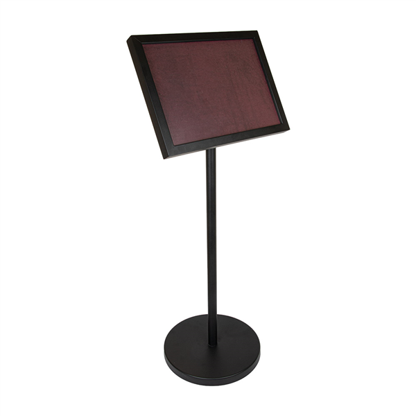 PORTE MENUS DIN-A3 AVEC PIED INCORPORÉ   Ø 35x110 CM NOIR METAL (1 UNITÉ)