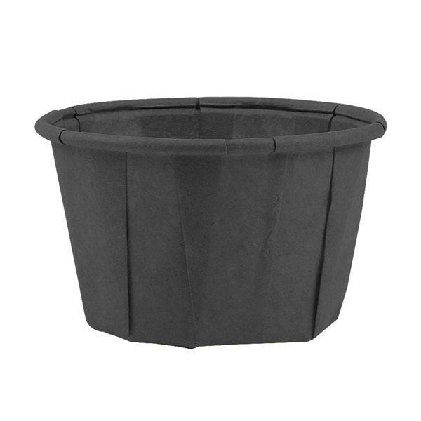 POTS TRAITEUR PAPIER PLISSÉ PFAS FREE 30 ML (1 oz) 80 G/M2 Ø4,4/3,1x2,8 CM NOIR PARCH.INGRAISSABLE (250 UNITÉ)
