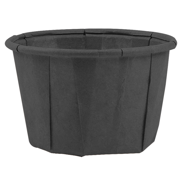 POTS TRAITEUR PAPIER PLISSÉ PFAS FREE 45 ML (1,5 oz) 80 G/M2 Ø5/3,6x3,1 CM NOIR PARCH.INGRAISSABLE (250 UNITÉ)