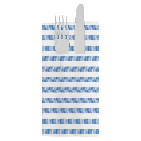 SERVIETTES KANGOUROU LIKE LINEN "LINES" 70 G/M2 40x40 CM BLEU SPUNLACE (700 UNITÉ)