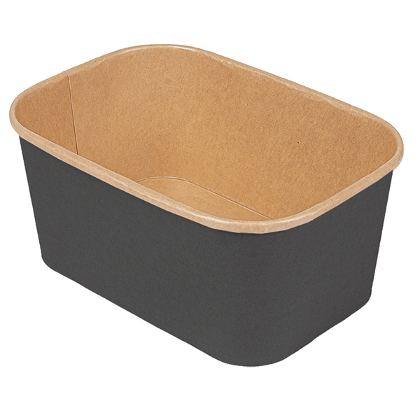 RÉCIPIENTS RECTANGULAIRES  1000 ML 320 + 25 PE G/M2 17,3x12,3x7,5 CM NOIR KRAFT (300 UNITÉ)