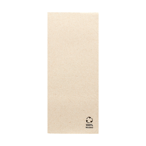SERVIETTES ECOLABEL P. 1/8 SLIM DOUBLE POINT  19 G/M2 33x40 CM NATUREL OUATE RECYCLÉE (1400 UNITÉ)