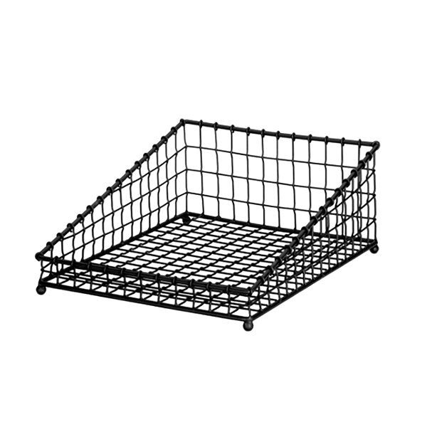 PANIER RECTANGULAIRE INCLINÉ   38x49,5 CM NOIR METAL (1 UNITÉ)