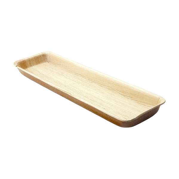 ASSIETTES RECTANGULAIRES ARECA  33x9x2,5 CM NATUREL ARECA (100 UNITÉ)
