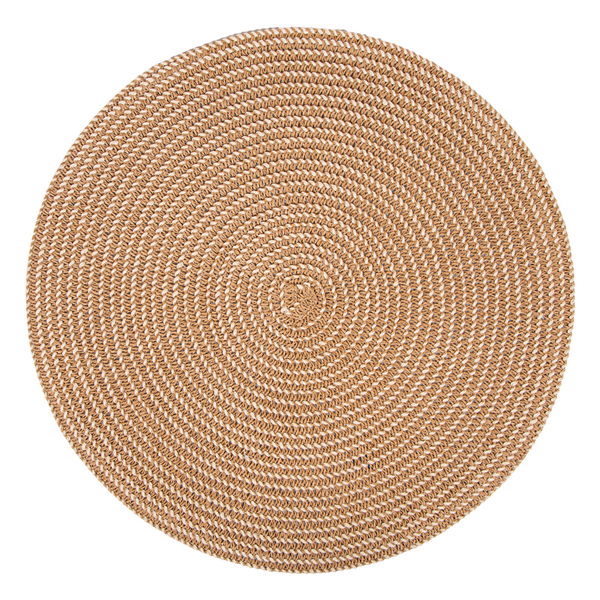 SETS DE TABLE TISSÉS   Ø36 CM CREME PAPIER + POLYESTER (12 UNITÉ)
