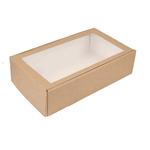COFFRETS 2 BOUTEILLES AVEC FENÊTRE THEPACK  34x18,5x9 CM NATUREL CARTON MICROCANAL (50 UNITÉ)