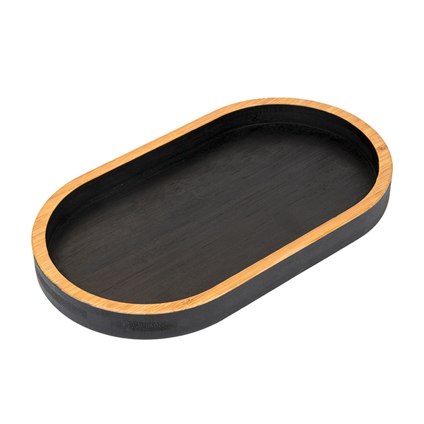 PLATEAU OVALE BAMBOO  30x17x2,5 CM NOIR BAMBOU (1 UNITÉ)