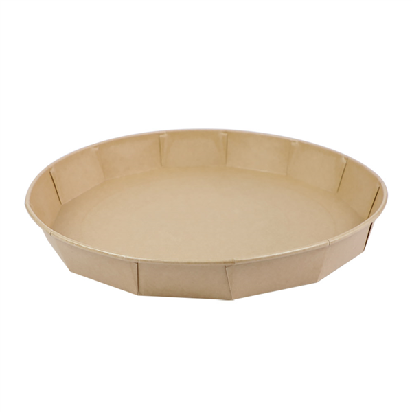 RÉCIPIENTS RONDS  4000 ML 320 + 18 PE G/M2 Ø 37,7x4,7 CM NATUREL KRAFT (80 UNITÉ)
