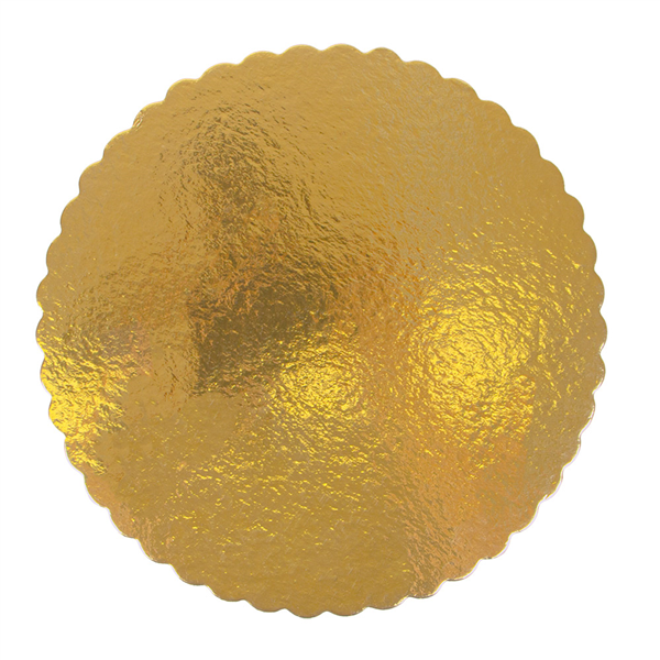 SUPPORT À GÂTEAU À BORD ONDULÉ  1780 G/M2 Ø 35 CM OR CARTON (50 UNITÉ)