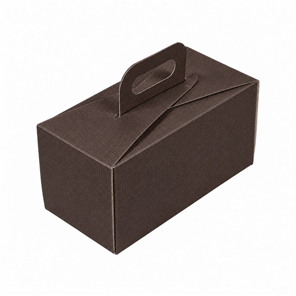 BOÎTES AVEC ANSES PÂTISSERIE THEPACK  20x10x10 CM CHOCOLAT CARTON NANO-MICRO (50 UNITÉ)