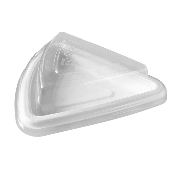RÉCIPIENTS TRIANGULAIRES + COUVERCLES BIONIC  16,5x15,7x5,6 CM BLANC BAGASSE + PET (600 UNITÉ)