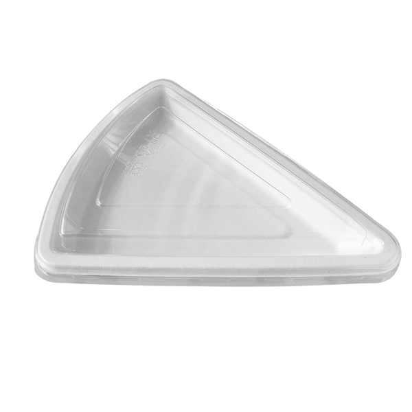 RÉCIPIENTS TRIANGULAIRES + COUVERCLES BIONIC  22,7x18,2x4,3 CM BLANC BAGASSE + PET (600 UNITÉ)