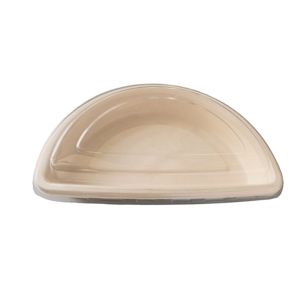 RÉCIPIENTS SEMICIRCULAIRES + COUVERCLES BIONIC  25,5x15,7x6,9 CM NATUREL BAGASSE + PET (300 UNITÉ)