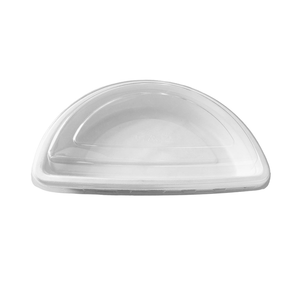 RÉCIPIENTS SEMICIRCULAIRES + COUVERCLES BIONIC  25,5x15,7x6,9 CM BLANC BAGASSE + PET (300 UNITÉ)