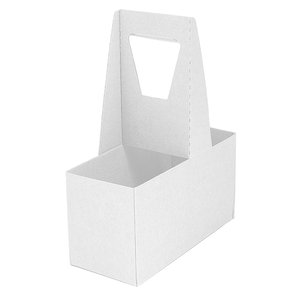 PORTE-GOBELETS, 2 GOBELETS THEPACK  18x8x24 CM BLANC CARTON MICROCANAL (200 UNITÉ)