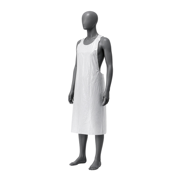 TABLIERS EMBALLÉS INDIVIDUELLEMENT  25µ 76x122 CM BLANC LDPE (100 UNITÉ)