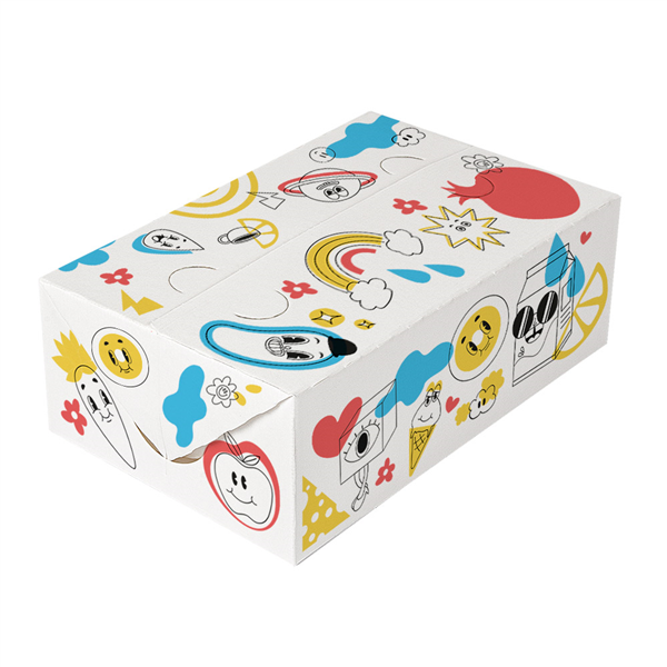 BOÎTES POUR MENU ENFANT THEPACK 2 L 23x13x8 CM BLANC CARTON NANO-MICRO (300 UNITÉ)
